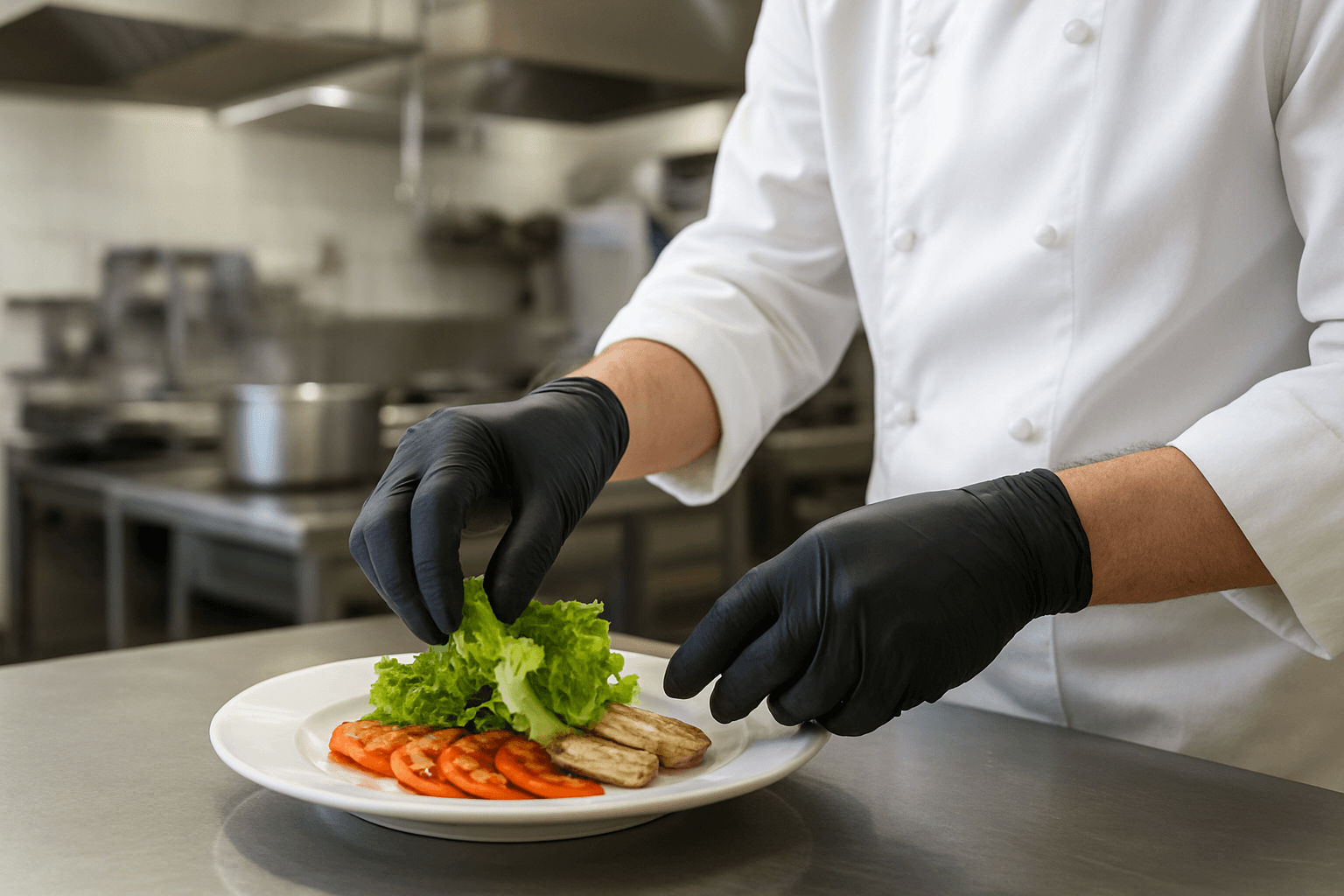 Medical professional using gloves with device